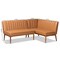 Baxton Studio Daymond Mid-Century Tan Faux Leather and Walnut Brown Finished Wood 2-PC Dining Nook Banquette Set 186-11352-Zoro - alternate 2